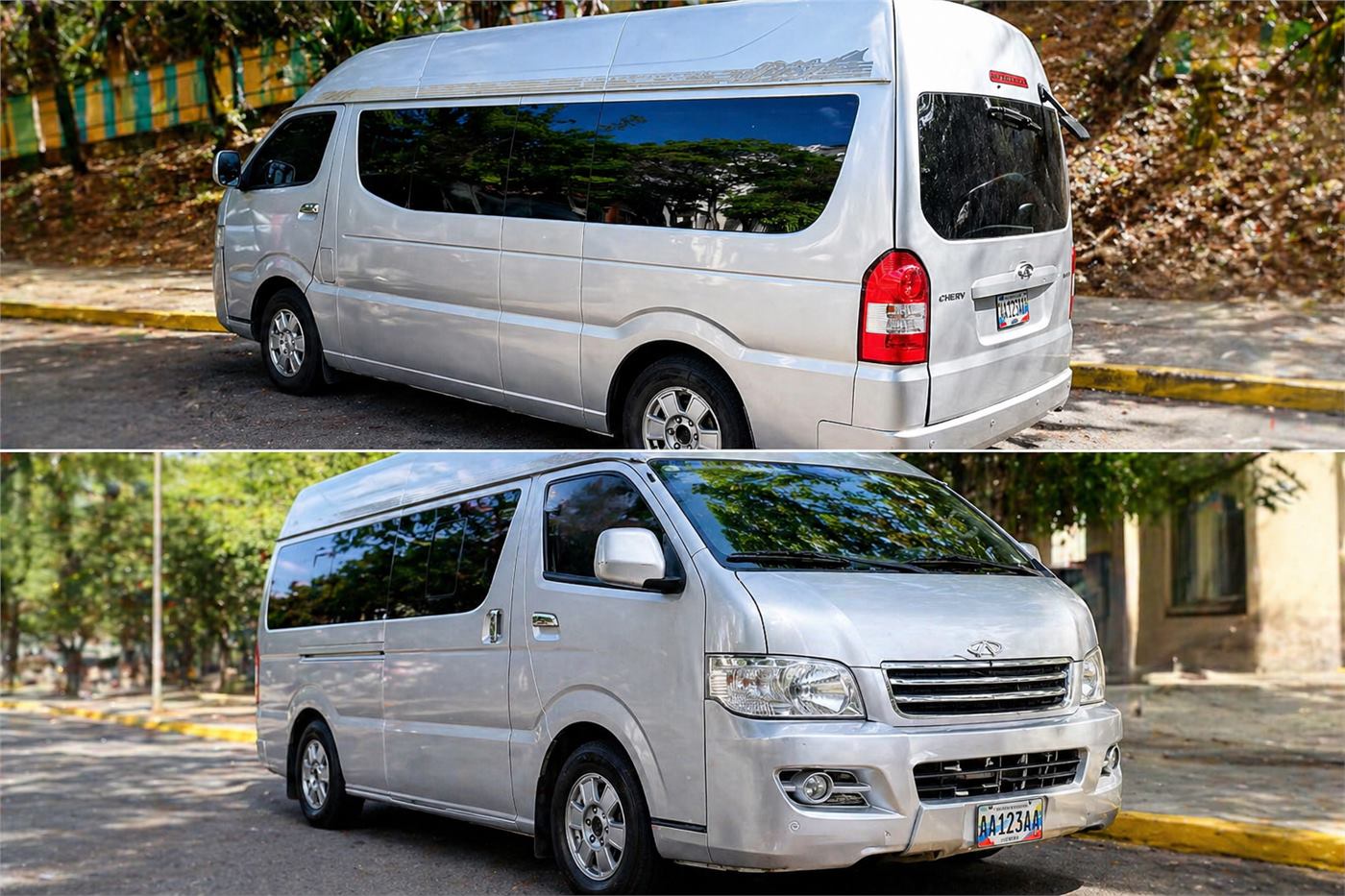 Van privada para transporte turístico de grupos cerca de la costa